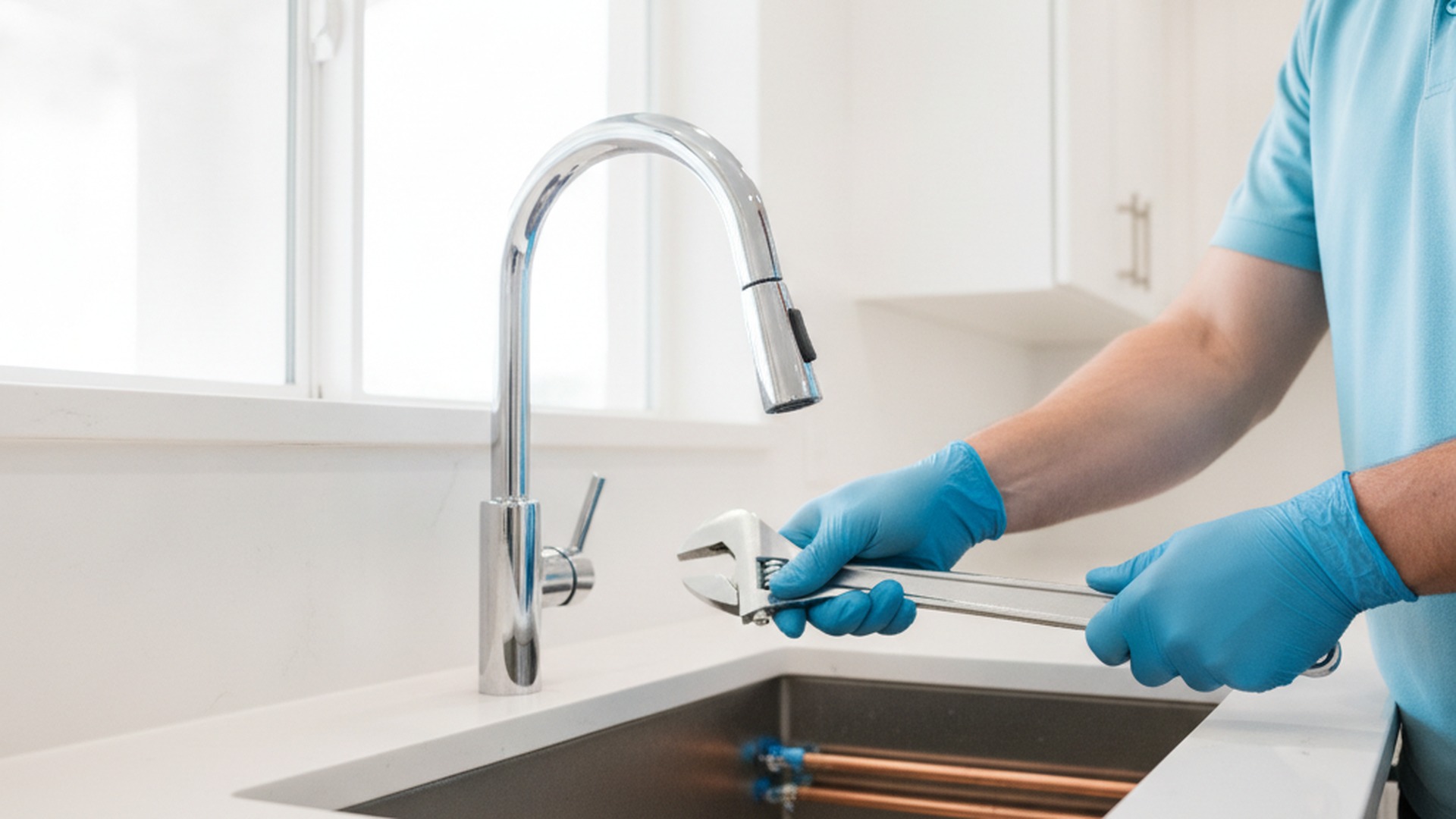 Licensed plumber repairing a fixture in a Gilbert, AZ home